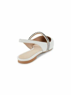 Stuart Weitzman Crystalline Leather Slingback Flats