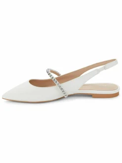 Stuart Weitzman Crystalline Leather Slingback Flats