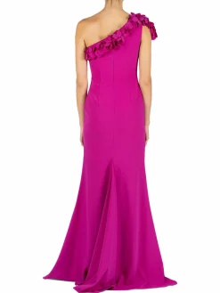 Women Rene Ruiz Collection 3D Floral Applique One Shoulder Gown