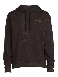 HUGO Sweatshirts & Hoodies|Daglion Animal Print Logo Hoodie Black