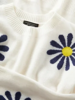 Women Saks Fifth Avenue Daisy Floral Crewneck Cashmere Sweater
