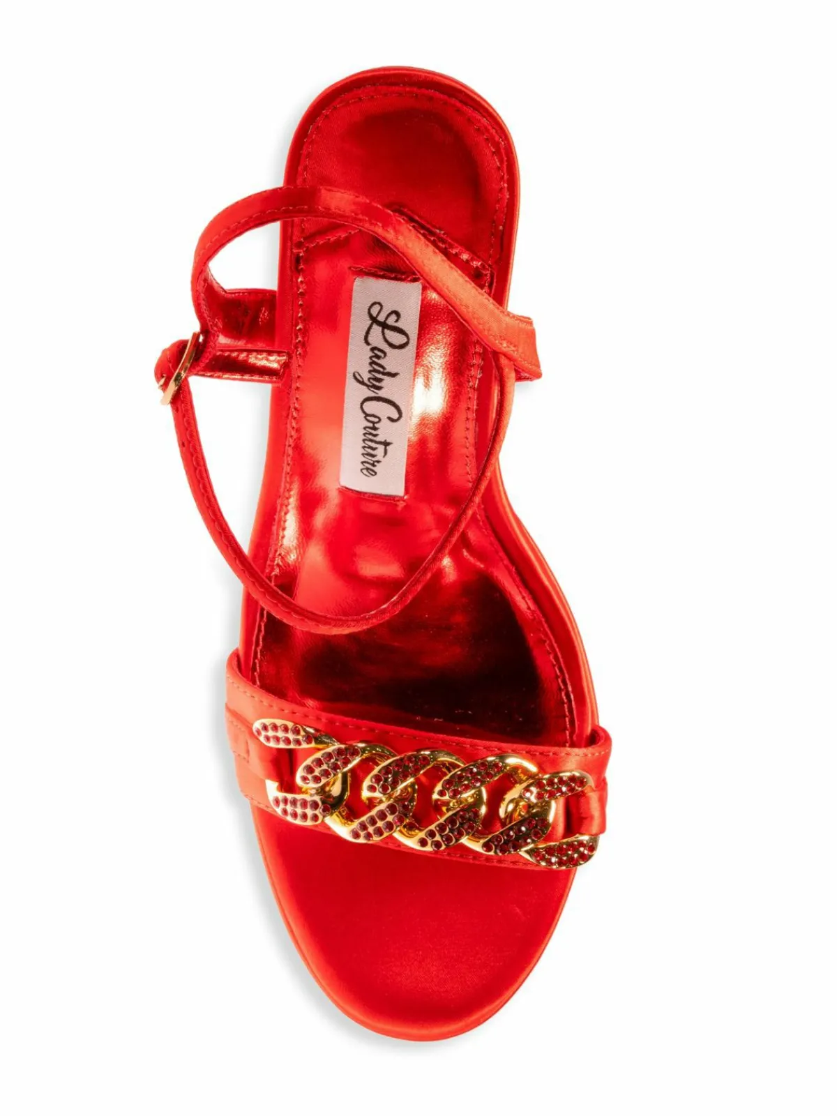 Lady Couture Dance Rhinestone Chain Platform Sandals