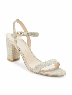 Stuart Weitzman Dancer Textured Block Heel Sandals