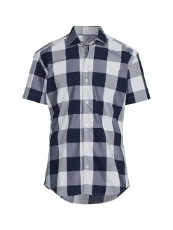 Bertigo Casual Button-Down Shirts|Darius Checked Shirt Navy