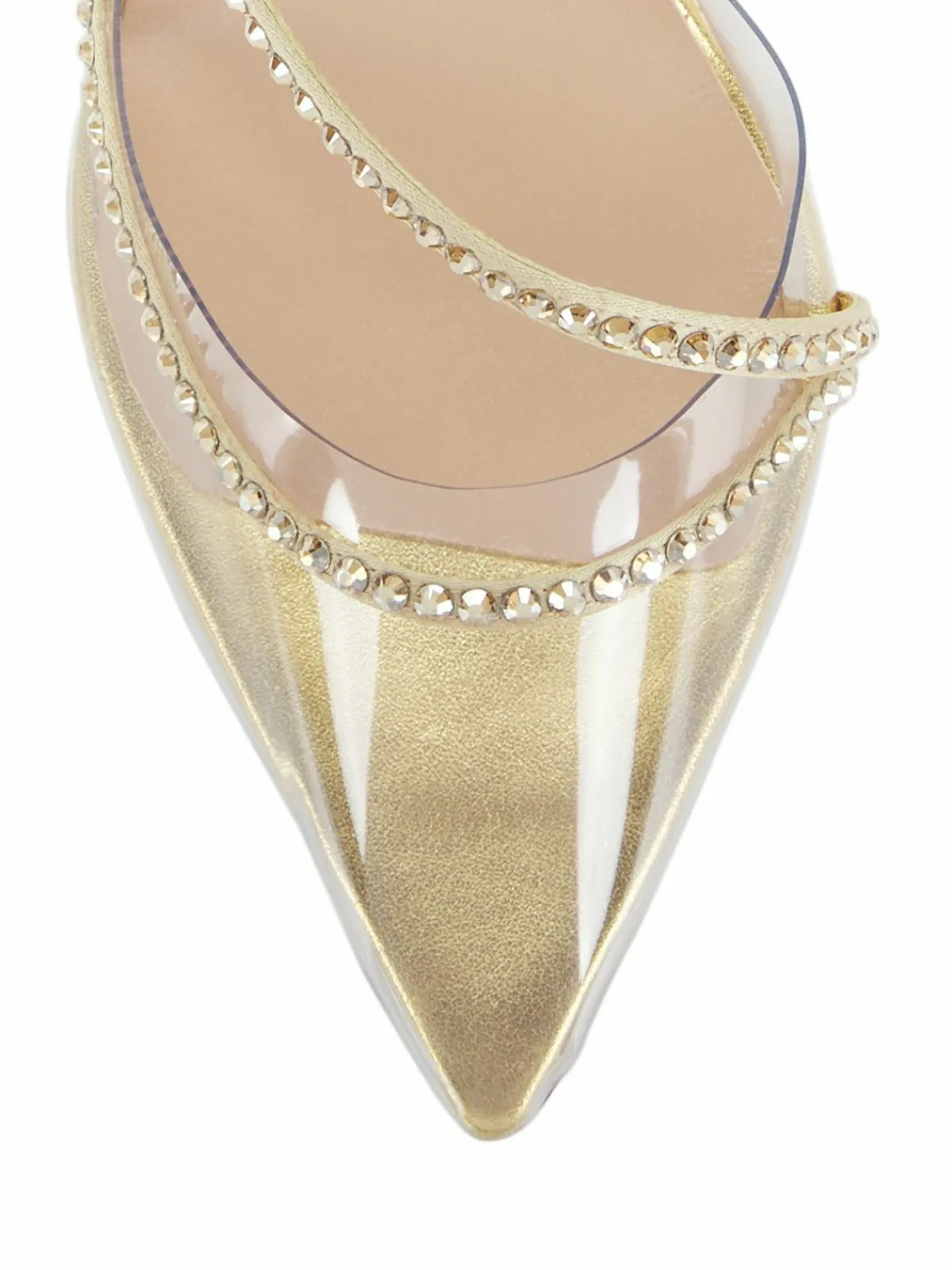 Andrea Wazen Dassy Sunset Leather & Crystal Pumps