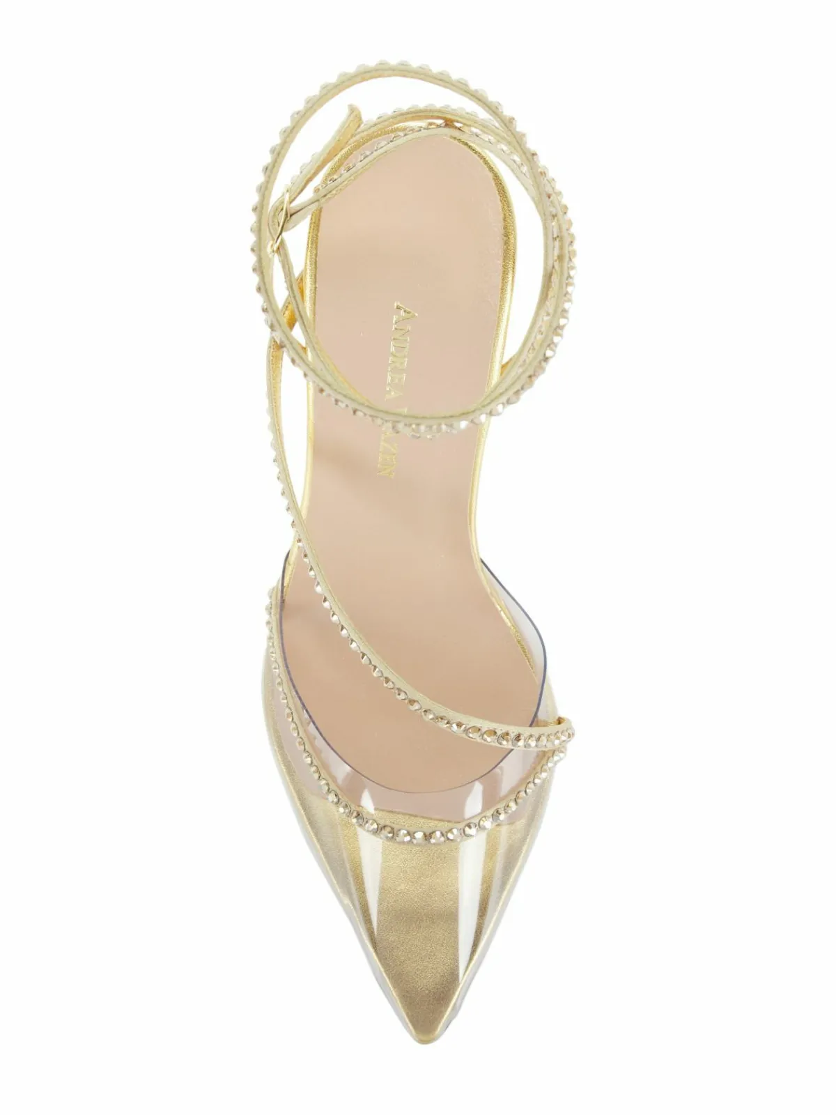 Andrea Wazen Dassy Sunset Leather & Crystal Pumps