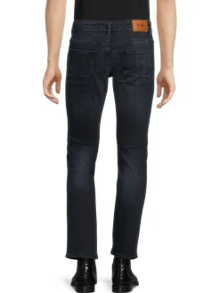 BOSS Jeans|Delaware Whiskered Slim Fit Jeans Navy