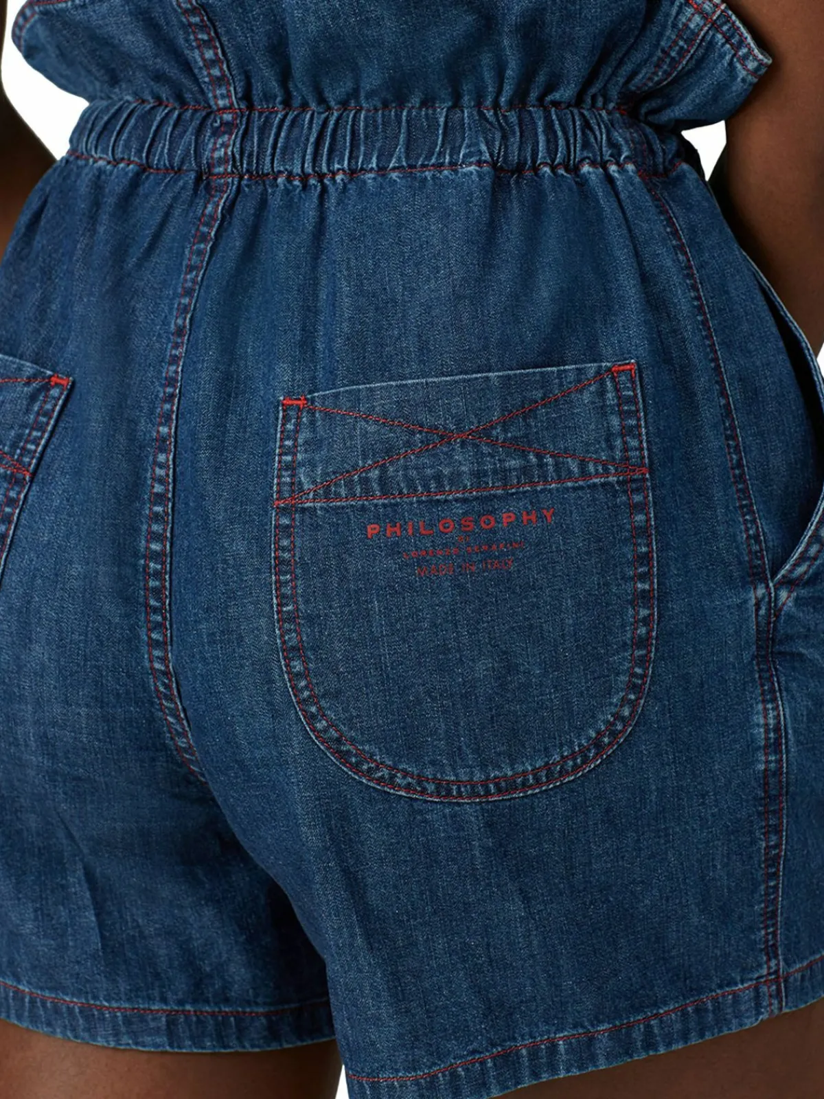 Women Philosophy di Lorenzo Serafini Denim Paper Bag Shorts