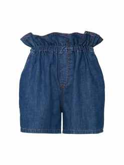 Women Philosophy di Lorenzo Serafini Denim Paper Bag Shorts