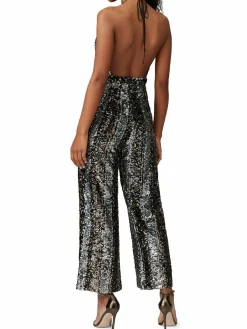 Women Bardot Disco Sequin Jumpsuit