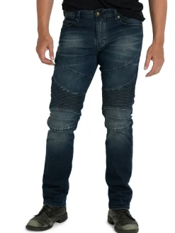 Stitch Jeans|Distressed Slim Fit Biker Jeans Breckenridg Blue