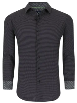Tom Baine Casual Button-Down Shirts|Dot-Print Shirt Black