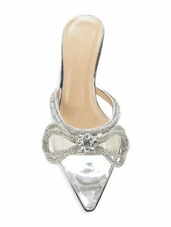 Mach & Mach Double Bow Crystal Embellished Sandals