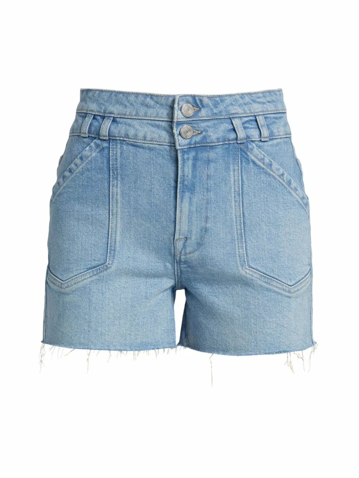 Women Frame Double Button Denim Shorts