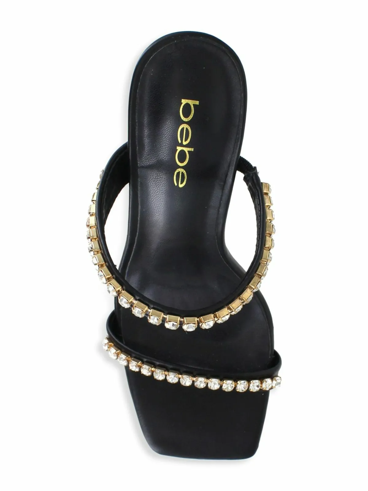 Bebe Double Strap Heel With Rhinestones Sandal
