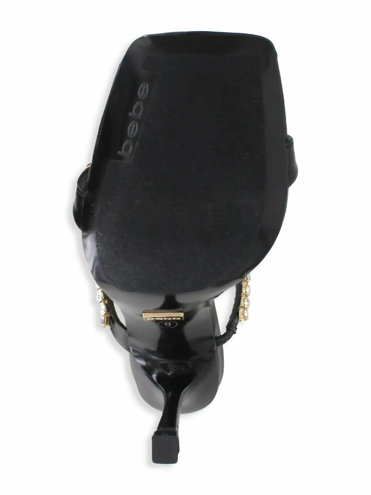 Bebe Double Strap Heel With Rhinestones Sandal