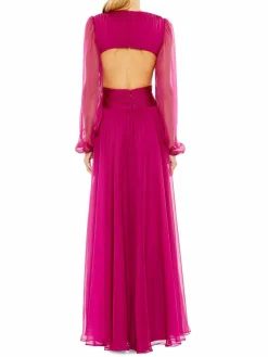 Women Mac Duggal Draped Cutout A Line Gown