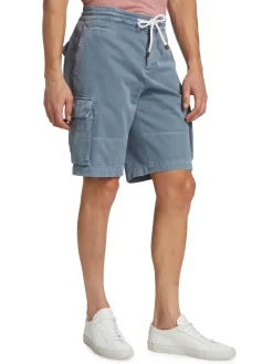 Brunello Cucinelli Cashmere|Dyed Bermuda Shorts Blue