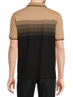 DKNY Polos|Eaton Striped Polo Tan Black