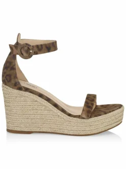 L'AGENCE Elysee Suede Espadrille Wedge Sandals