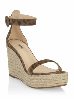 L'AGENCE Elysee Suede Espadrille Wedge Sandals