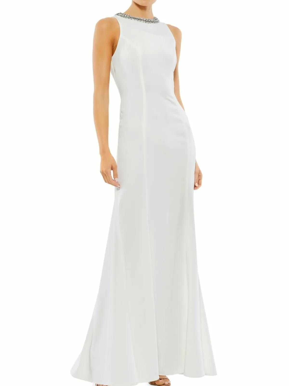 Women Mac Duggal Embellished Neck Trumpet Gown