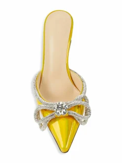 Mach & Mach Embellished Patent Leather Stiletto Mules