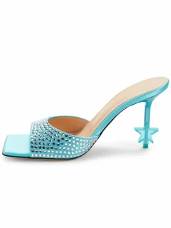 Mach & Mach Embellished Satin Sandals