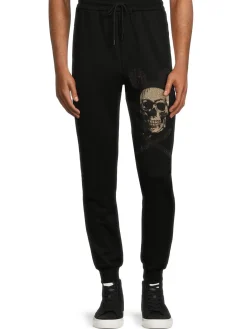 X Ray Pants|Embellished Skull Joggers Black