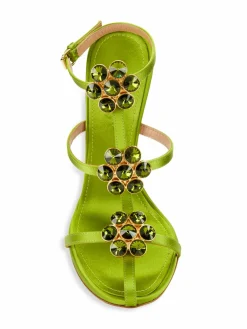 Giambattista Valli Embellished Stiletto Satin Sandals