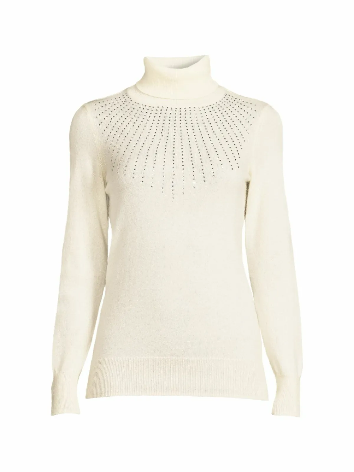 Women Sofia Cashmere Embellished Turtleneck Cashmere Sweater