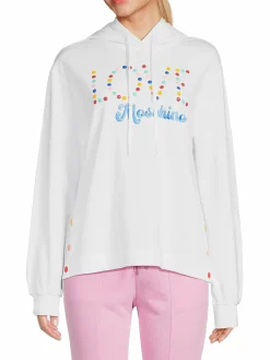 Women Love Moschino Embroidered Logo Hoodie