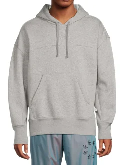 adidas Activewear|Embroidered Pullover Hoodie Medium Grey