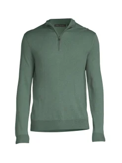Saks Fifth Avenue Sweaters|Essential Merino Wool Blend Quarter Zip Sweater