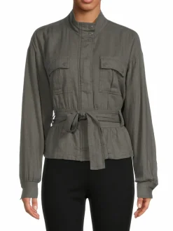 Women Splendid Evander Belted Linen Blend Jacket