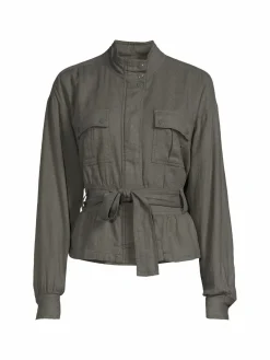 Women Splendid Evander Belted Linen Blend Jacket