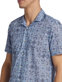 Saks Fifth Avenue Casual Button-Down Shirts|Exploded Medallion Shirt Light Blue
