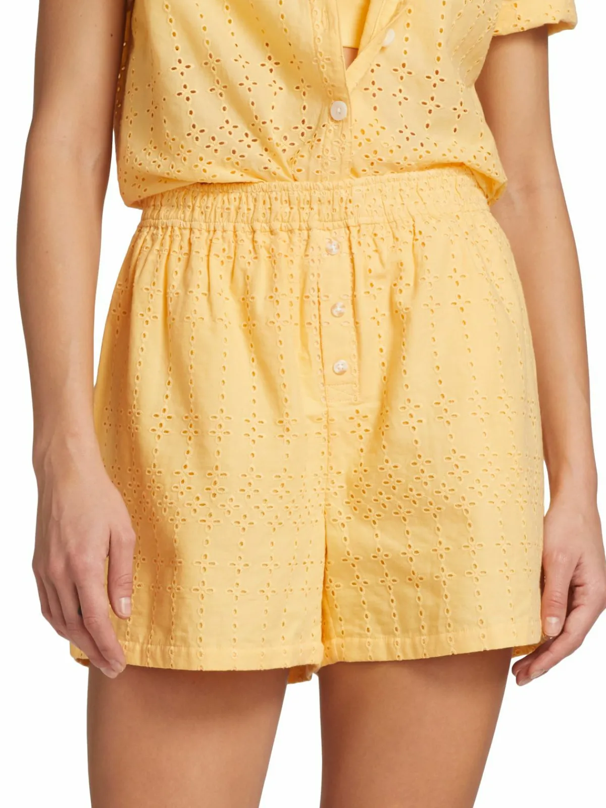 Women Onia Eyelet Beach Shorts