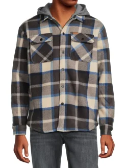 Matix Coats & Jackets|Faux Fur Lined Hooded Plaid Flannel Shacket Vanilla Multi