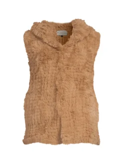 BELLE FARE Wraps & Capes|Faux Fur Sleeveless Vest Camel