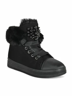 Ninety Union Faux Fur Trim High Top Sneakers