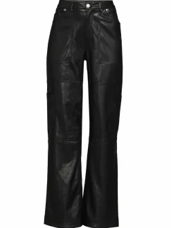 Women Avec Les Filles Faux Leather Cargo Pants