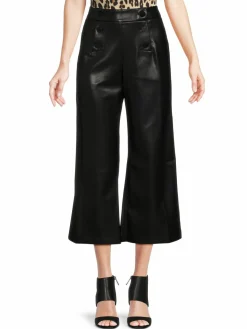 Women Karl Lagerfeld Paris Faux Leather Cropped Pants
