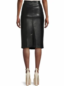 Women Calvin Klein Faux Leather Midi Skirt