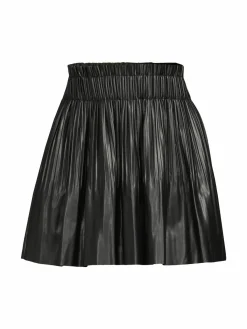 Women Avec Les Filles Faux Leather Pleated Mini Skirt