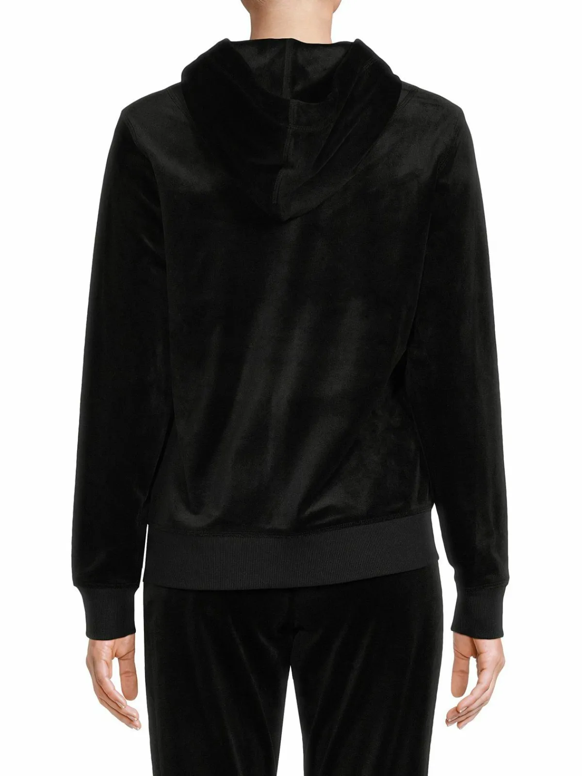 Women Calvin Klein Faux Leather Pocket Zip Front Hoodie