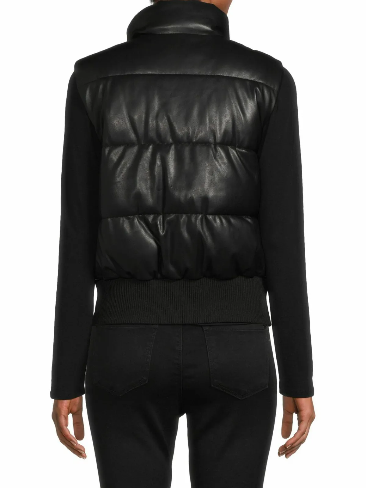 Women Calvin Klein Faux Leather Puffer Vest