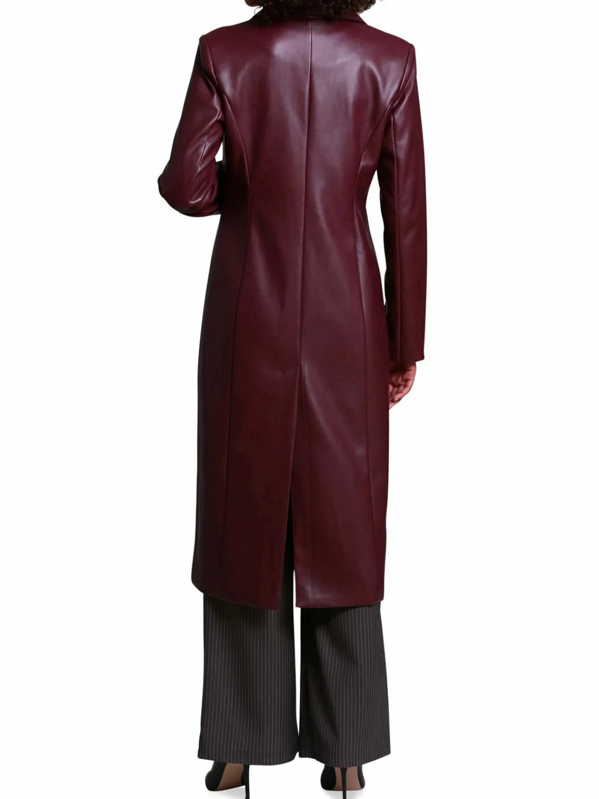 Women Avec Les Filles Faux Leather Trench Coat