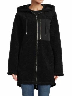 Women DKNY Faux Shearling Teddy Coat