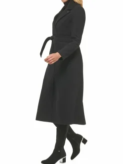 Women Calvin Klein Faux Wool Belted Wrap Coat